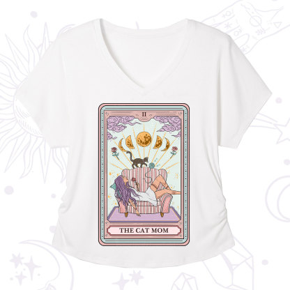 Purplehecate The Cat Mom Tarot V-Neck T-Shirt