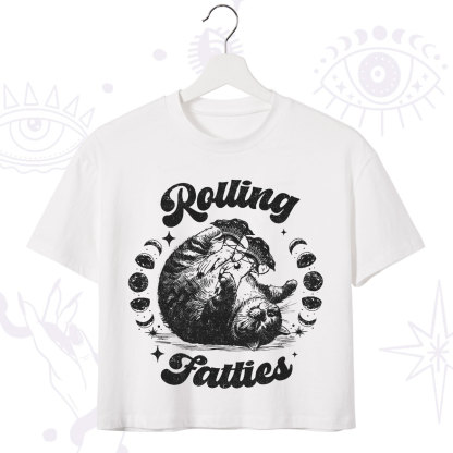Purplehecate Funny Rolling Fatties Crop T-Shirt