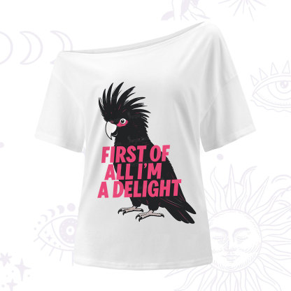 Purplehecate First Of All I'm A Delight Parrot One Shoulder T-Shirt