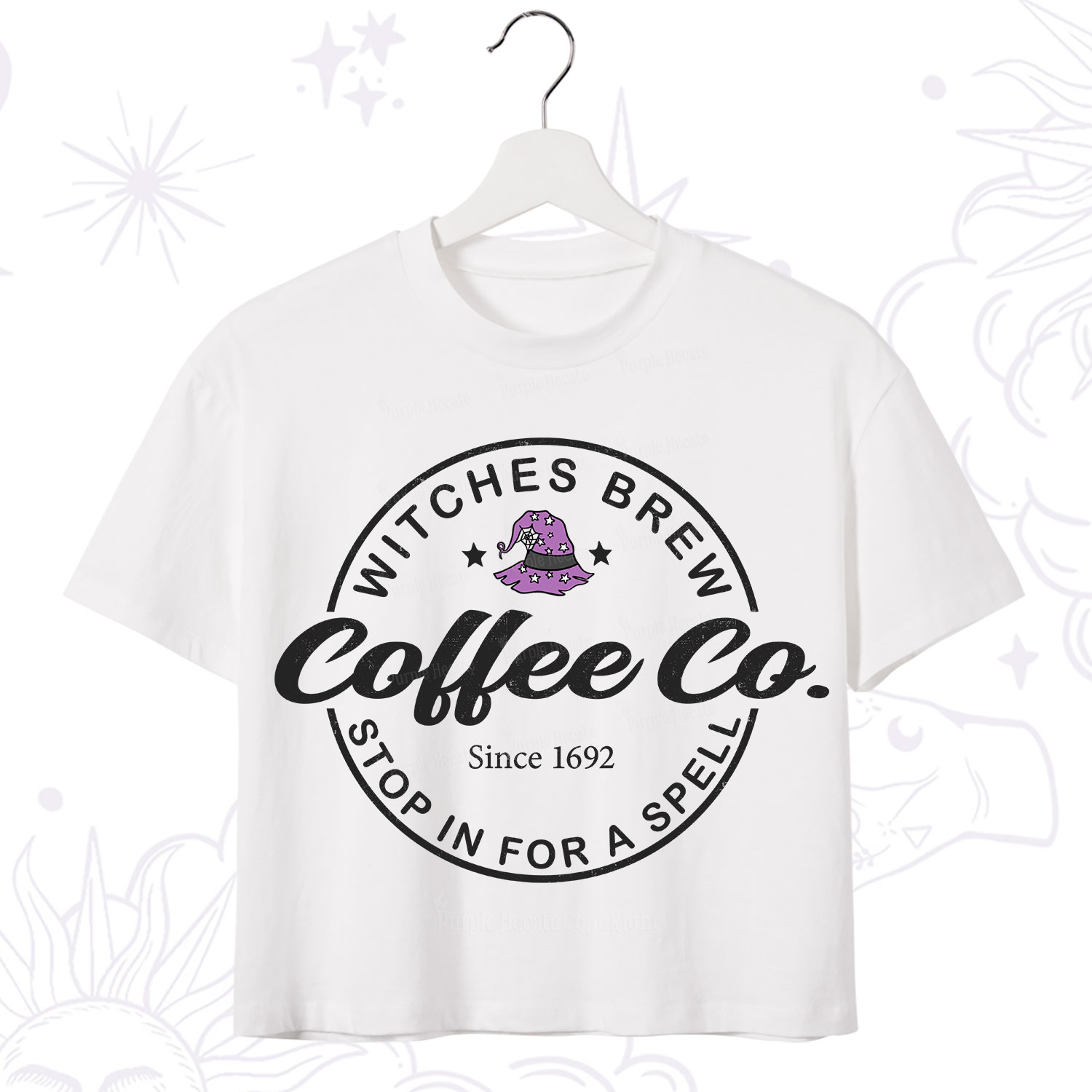 Purplehecate Witches Brew Coffee Co Crop T-Shirt