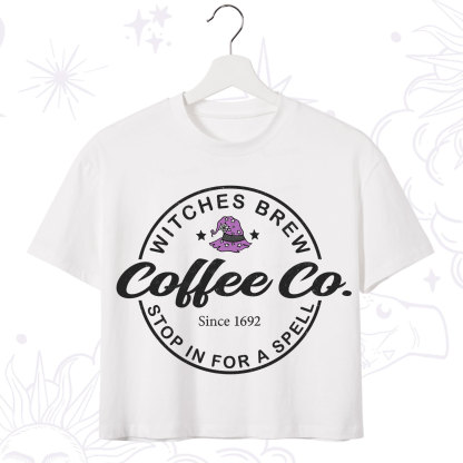 Purplehecate Witches Brew Coffee Co Crop T-Shirt