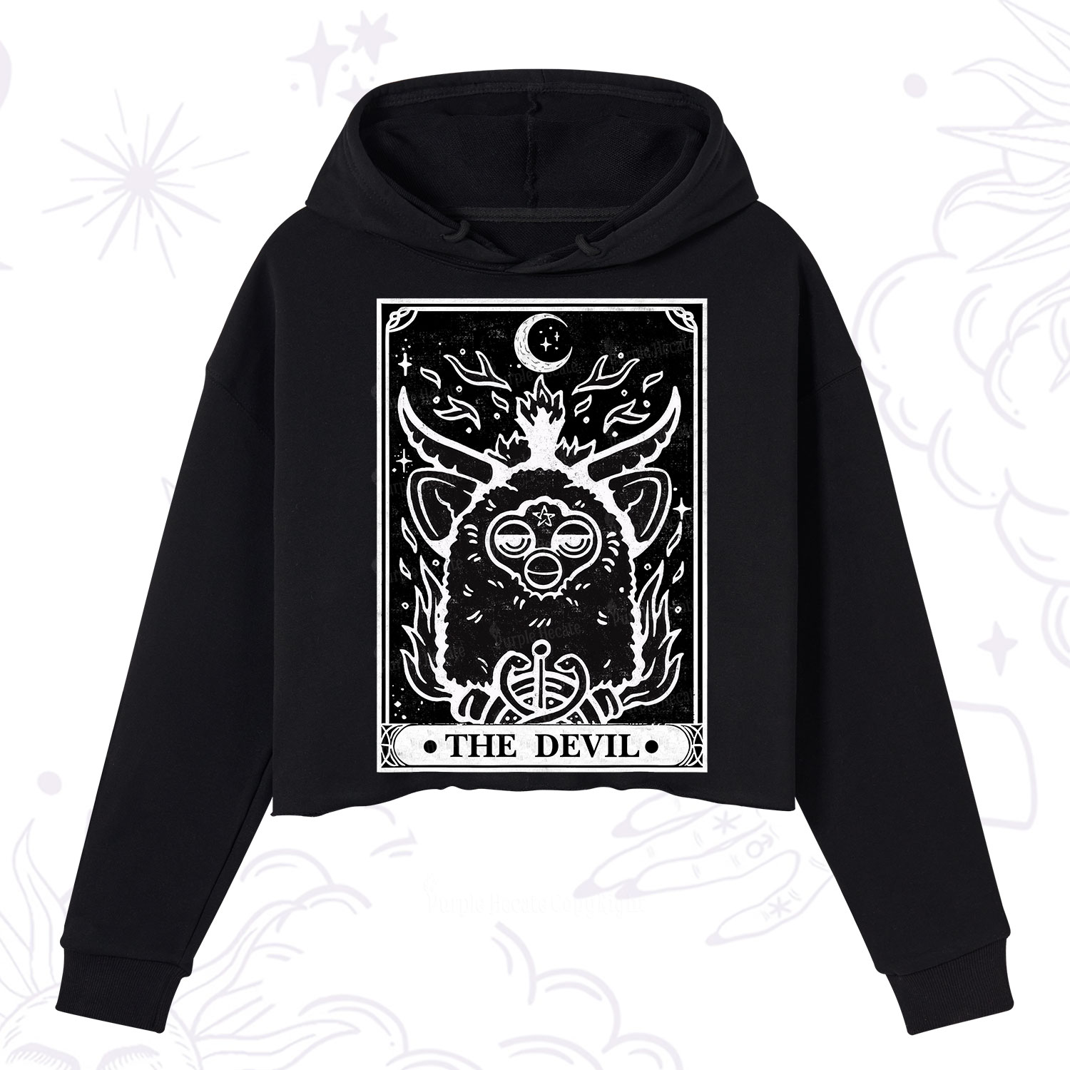 Purplehecate The Devil Tarot Crop Hoodie