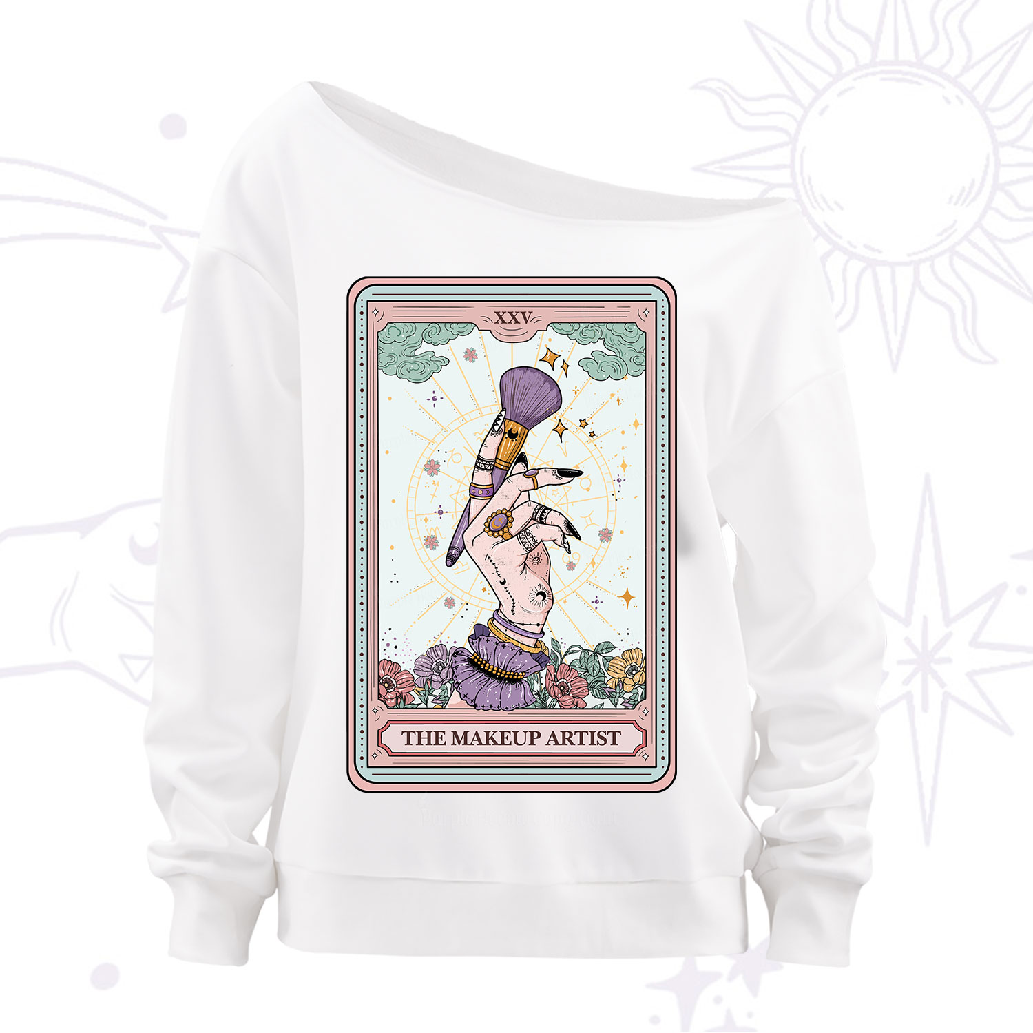 Purplehecate The Makeup Artist Tarot Off The Shoulder Sweatshirt
