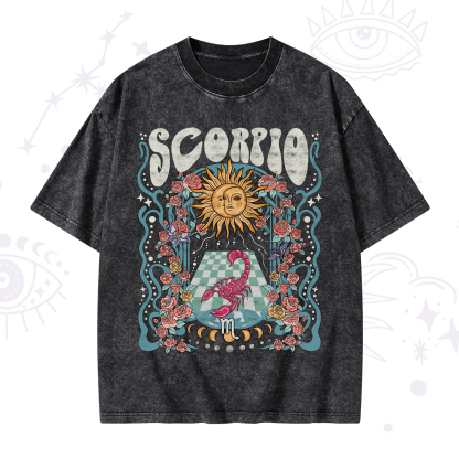 Purplehecate Scorpio Spirit Zodiac Washed T-Shirt