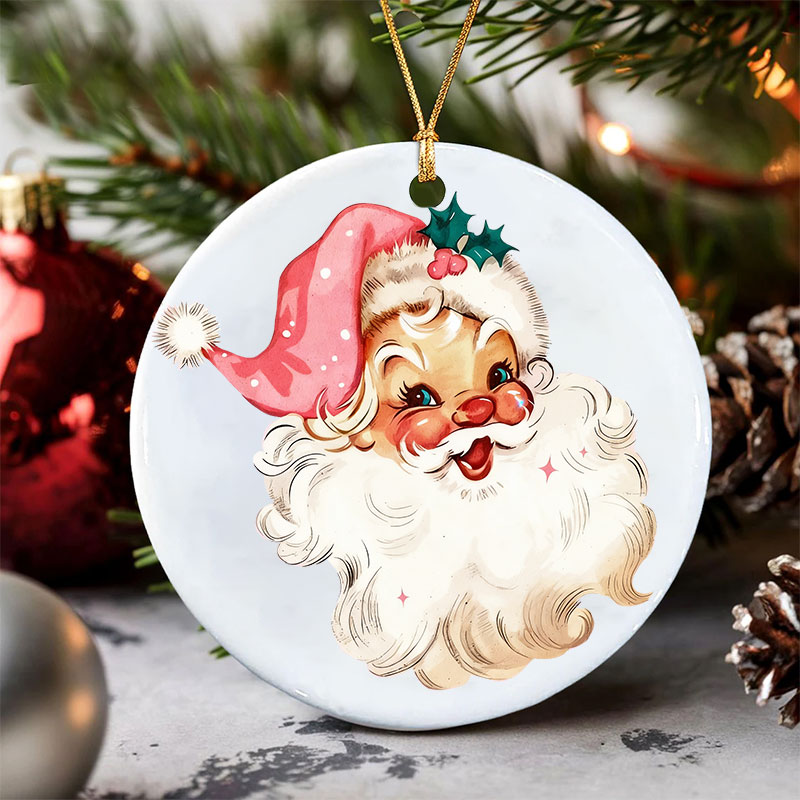 PurplehecatePink Santa Christmas Ornament