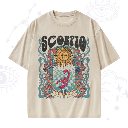 Purplehecate Scorpio Spirit Zodiac Washed T-Shirt