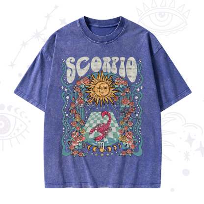 Purplehecate Scorpio Spirit Zodiac Washed T-Shirt
