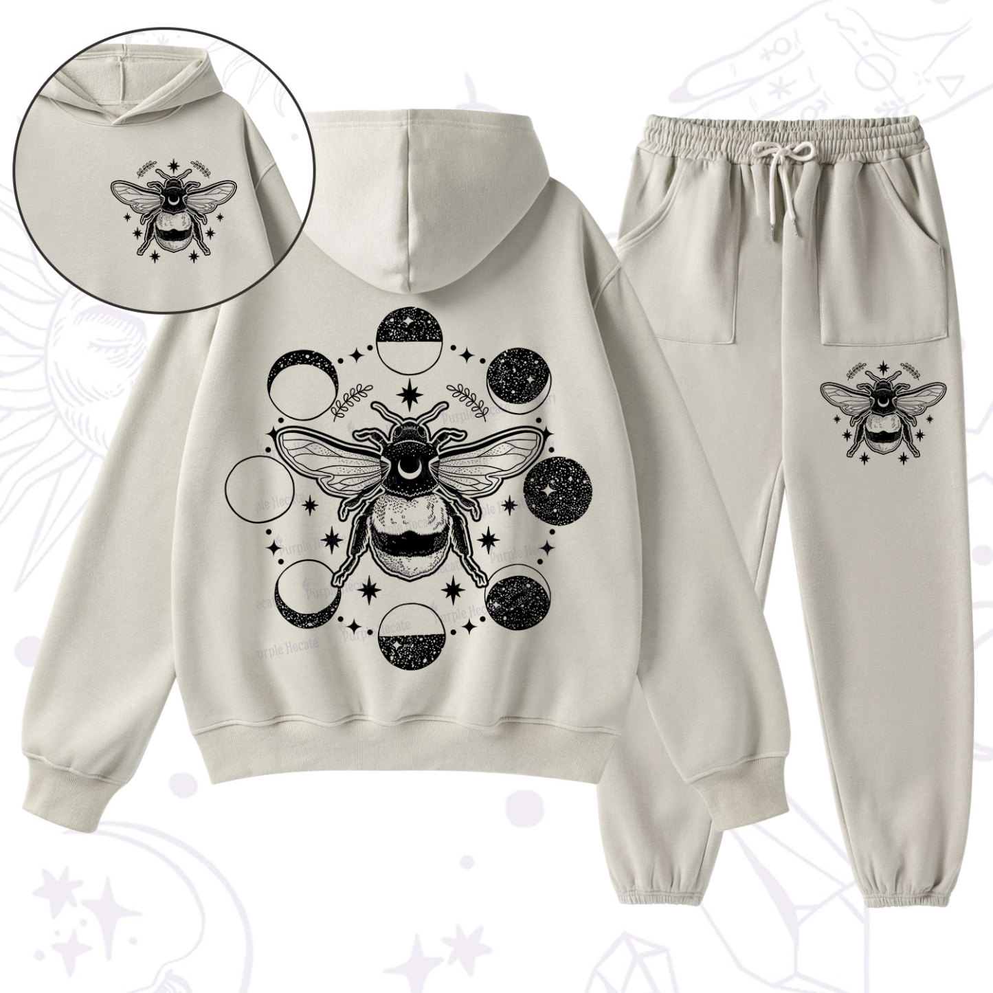 Purplehecate Moon Bee Fleece Hoodie Suit