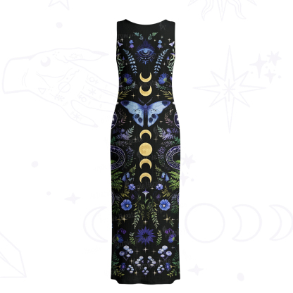 Purplehecate Moon Moth Witchery Crochet Knit Maxi Dress