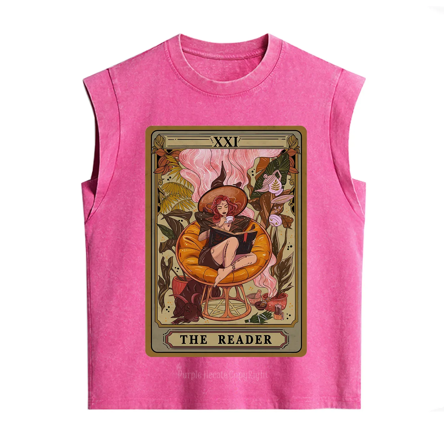 Purplehecate The Reader Tarot Card Vintage Washed Tank