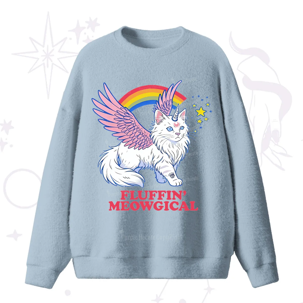 Purplehecate Fluffin Meowgical Fuzzy Ugly Sweater