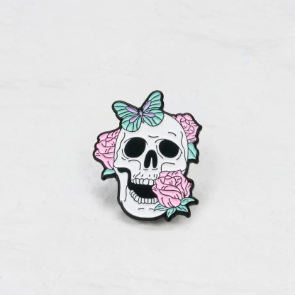 Purplehecate The Pink Skeletons With Flowers Pin