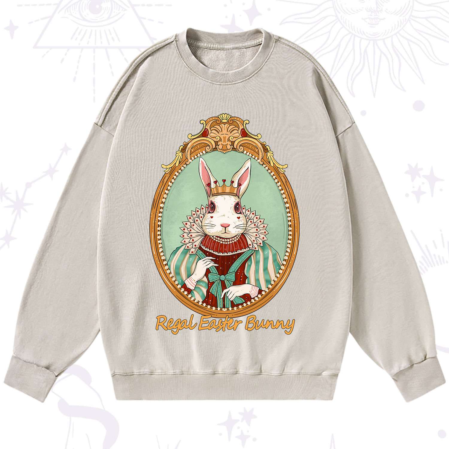 Purplehecate Regal Easter Bunny Washed Sweatshirt