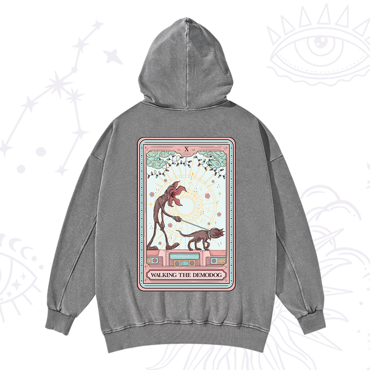 Purplehecate The Walker of Shadows Tarot Washed Hoodie