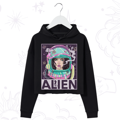 Purplehecate Galactic Encounter Crop Hoodie
