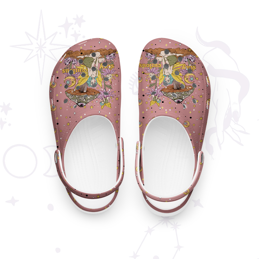Purplehecate Stay Curious Rubber Clogs