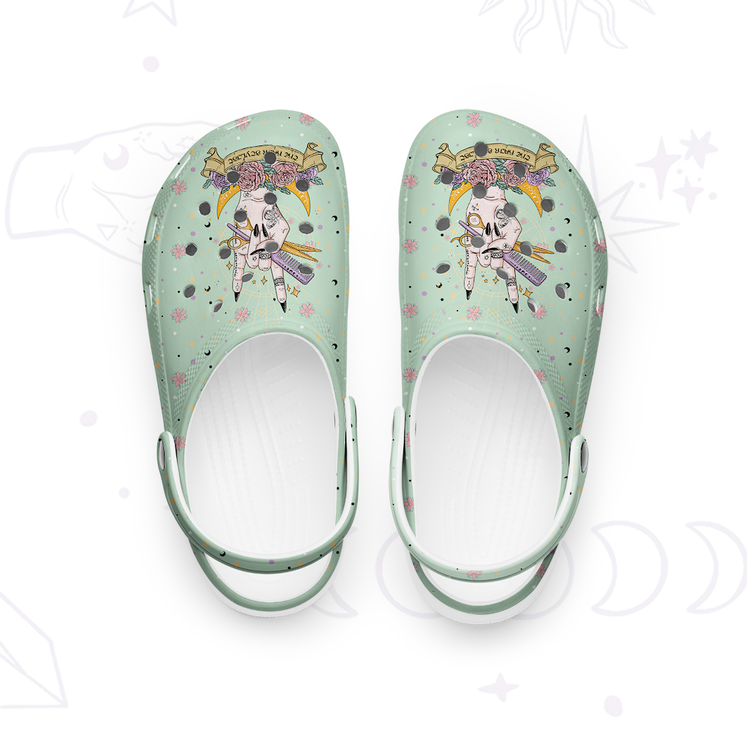 Purplehecate The Hair Stylist Tarot Rubber Clogs
