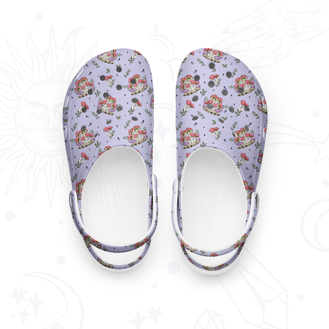 Purplehecate Fantasy Mushroom Rubber Clogs