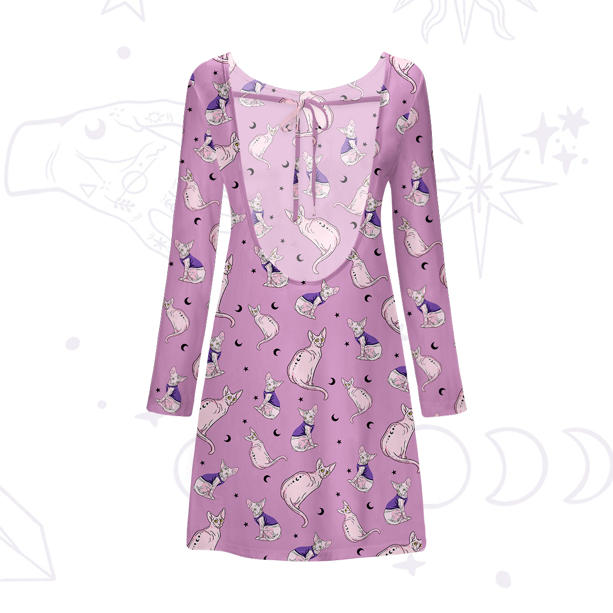 Purplehecate Celestial Sphinx Beachwear Cover-Up Dress