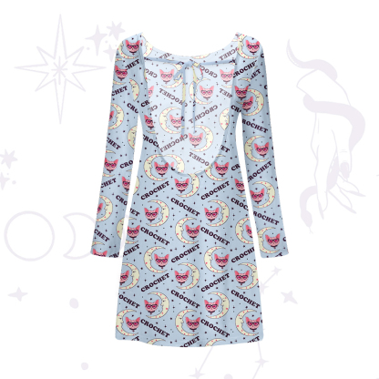 Purplehecate Cat Crochet Beachwear Cover-Up Dress