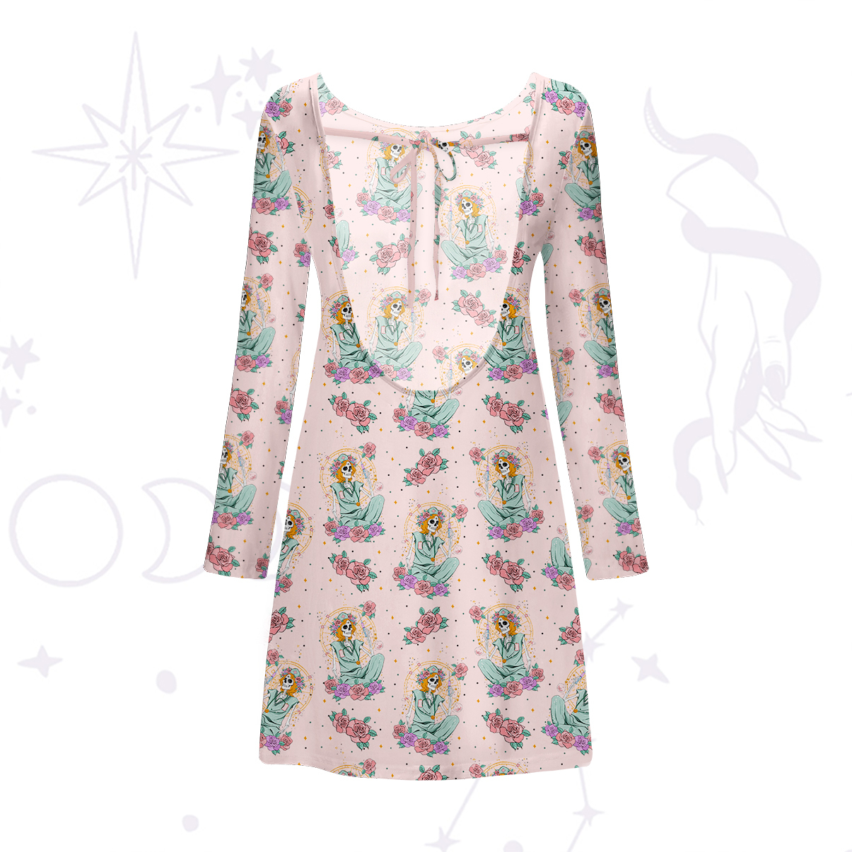 Purplehecate The Skeleton Nurse Beachwear Cover-Up Dress