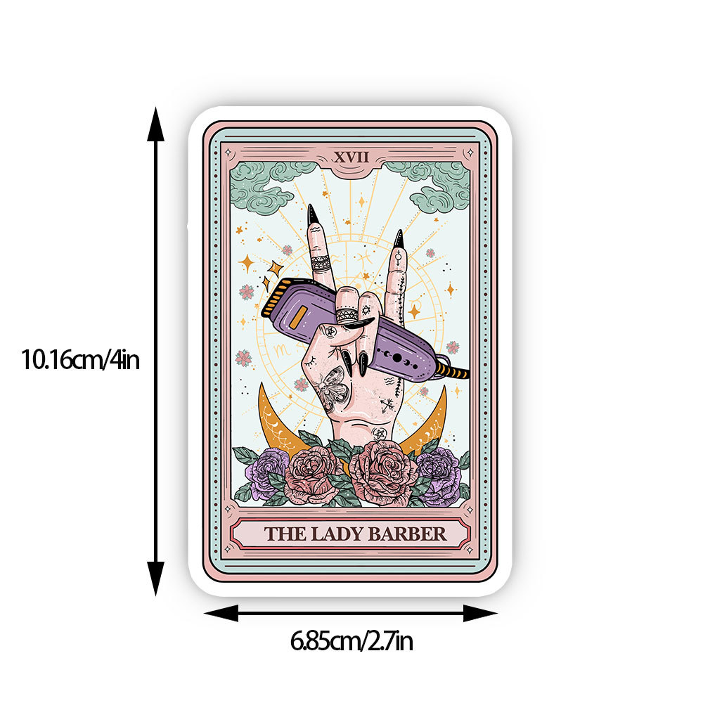 Purplehecate The Lady Barber Tarot Card Sticker