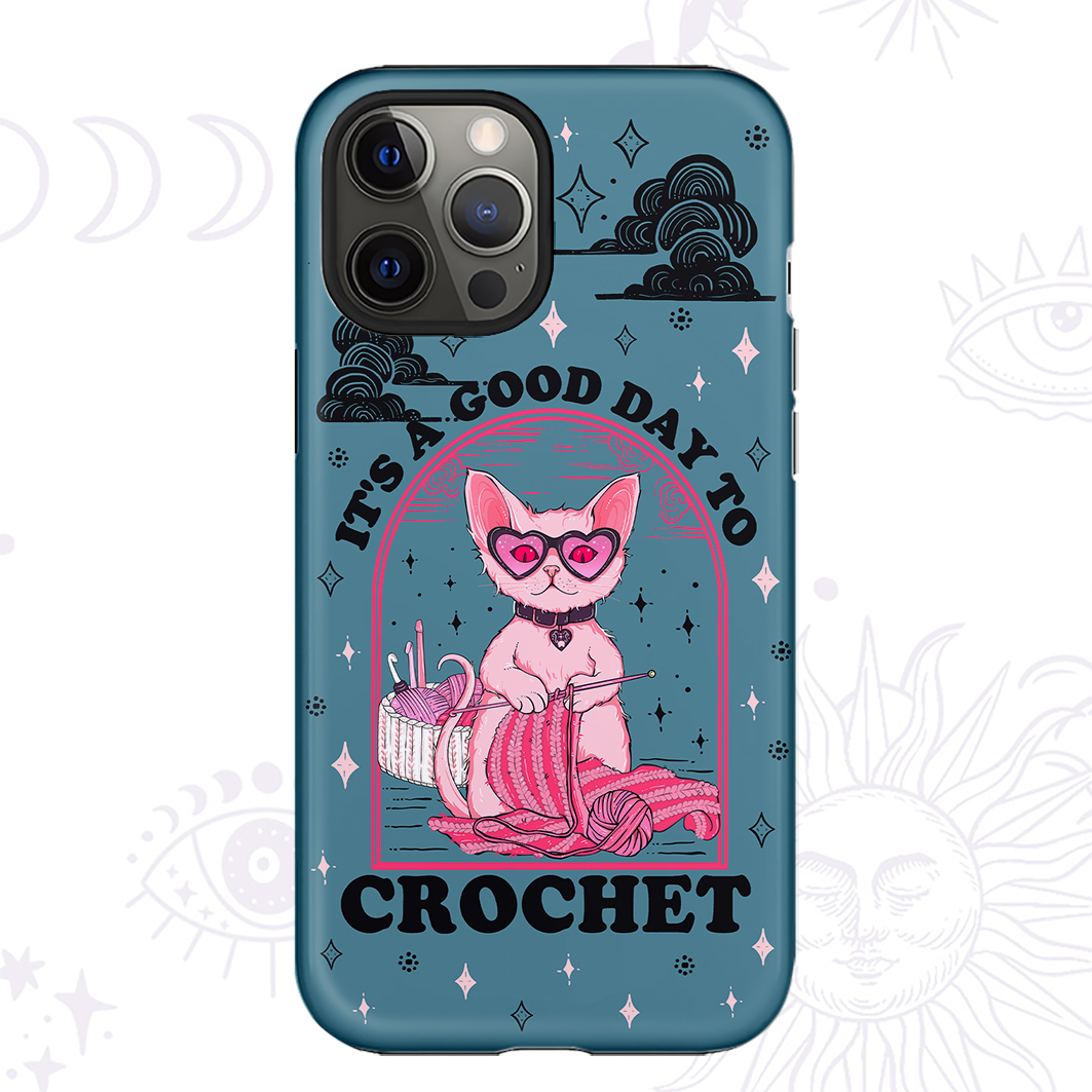 Purplehecate It's A Good Day To Crochet Crop Phone Case