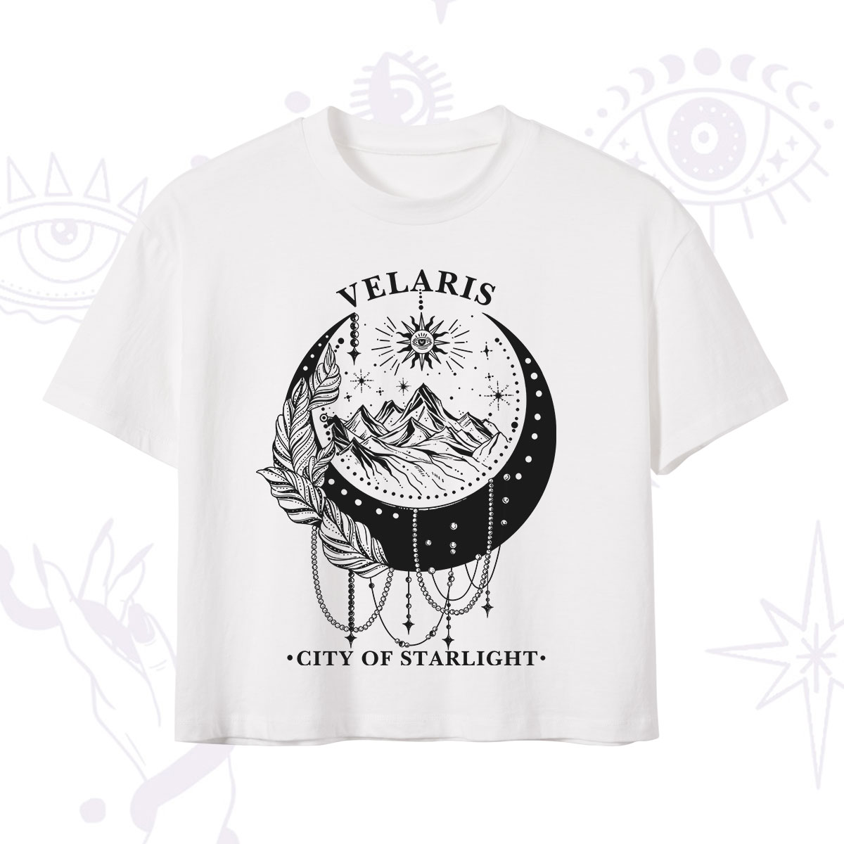 Purplehecate Moonlit Peaks of Starlight Crop T-Shirt