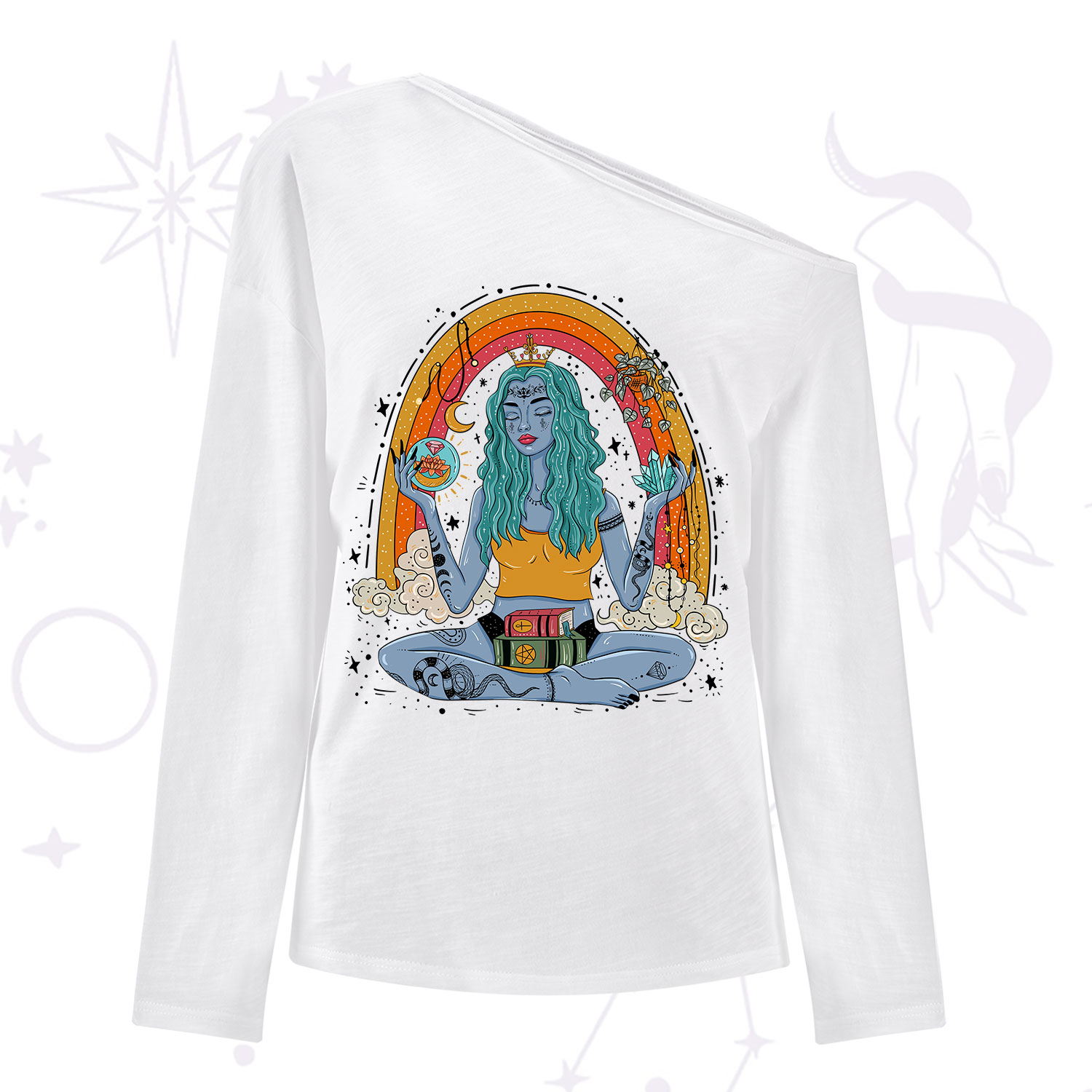 Purplehecate I'm The Queen Of All My Dreams One Shoulder Long Sleeve Shirt