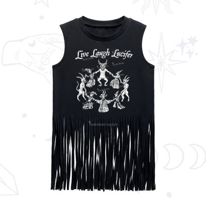 Purplehecate Live Laugh Lucifer Fringe Tank Top