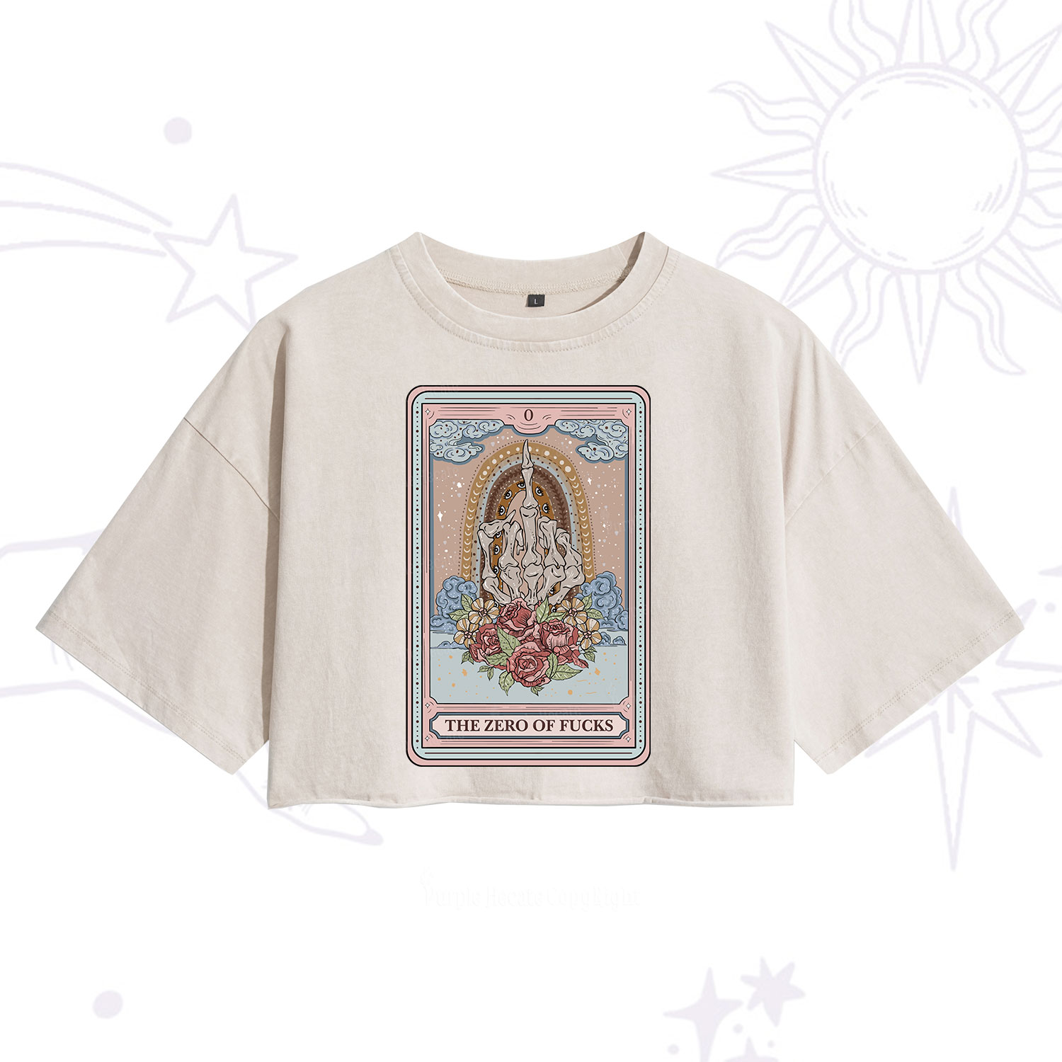 [Copy]Purplehecate Everything Is Fine Washed Cropped T-Shirt