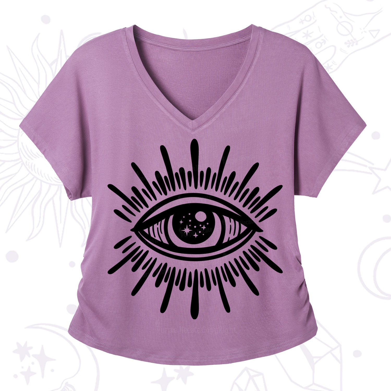 Purplehecate Evil Eye V-Neck T-Shirt