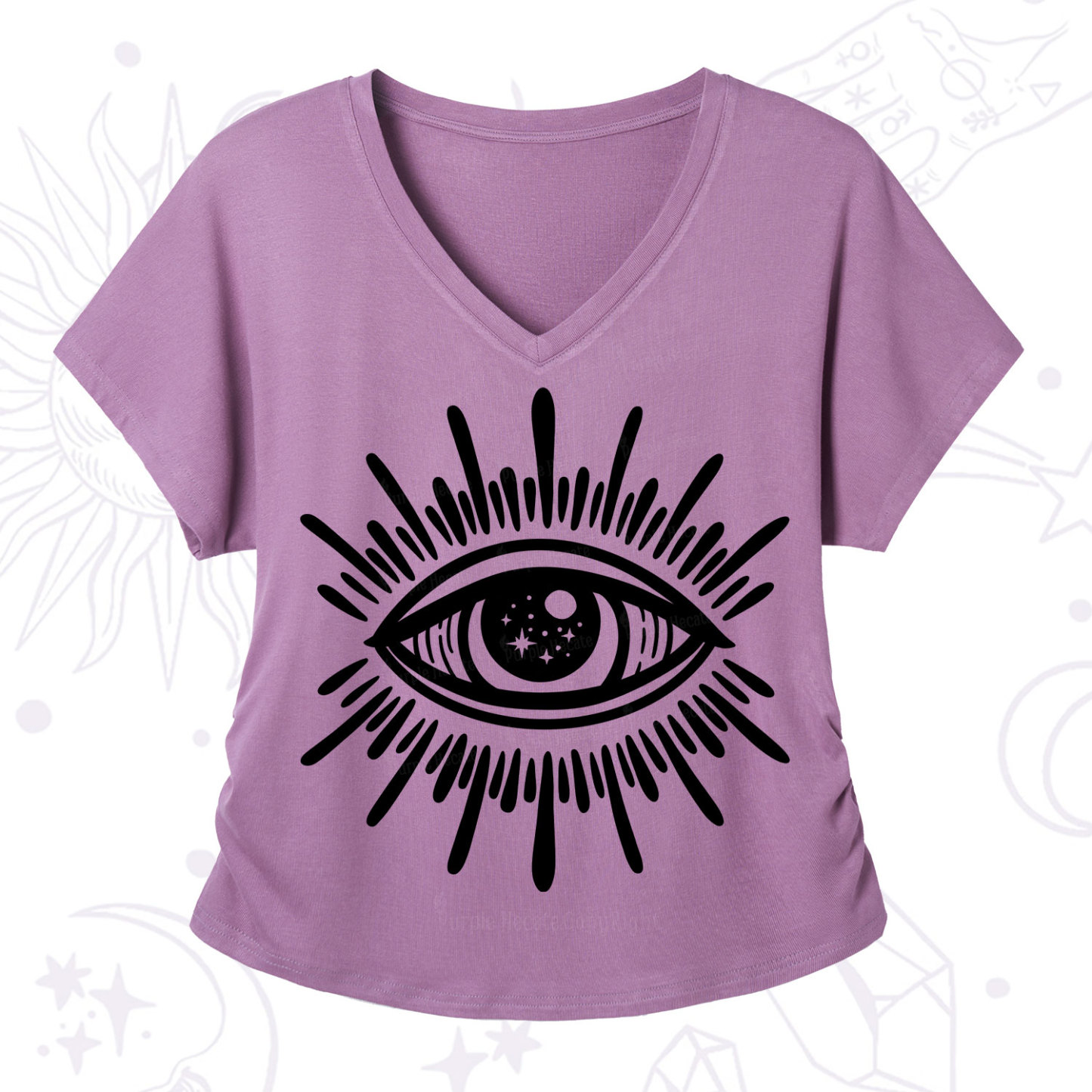 Purplehecate Evil Eye V-Neck T-Shirt