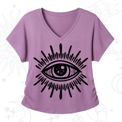 Purplehecate Evil Eye V-Neck T-Shirt