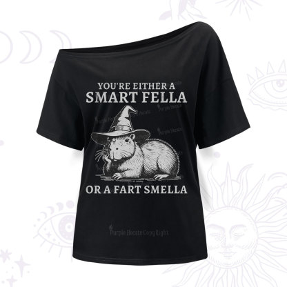 Purplehecate You're Either A Smart Fella or a Smart Fella One Shoulder T-Shirt