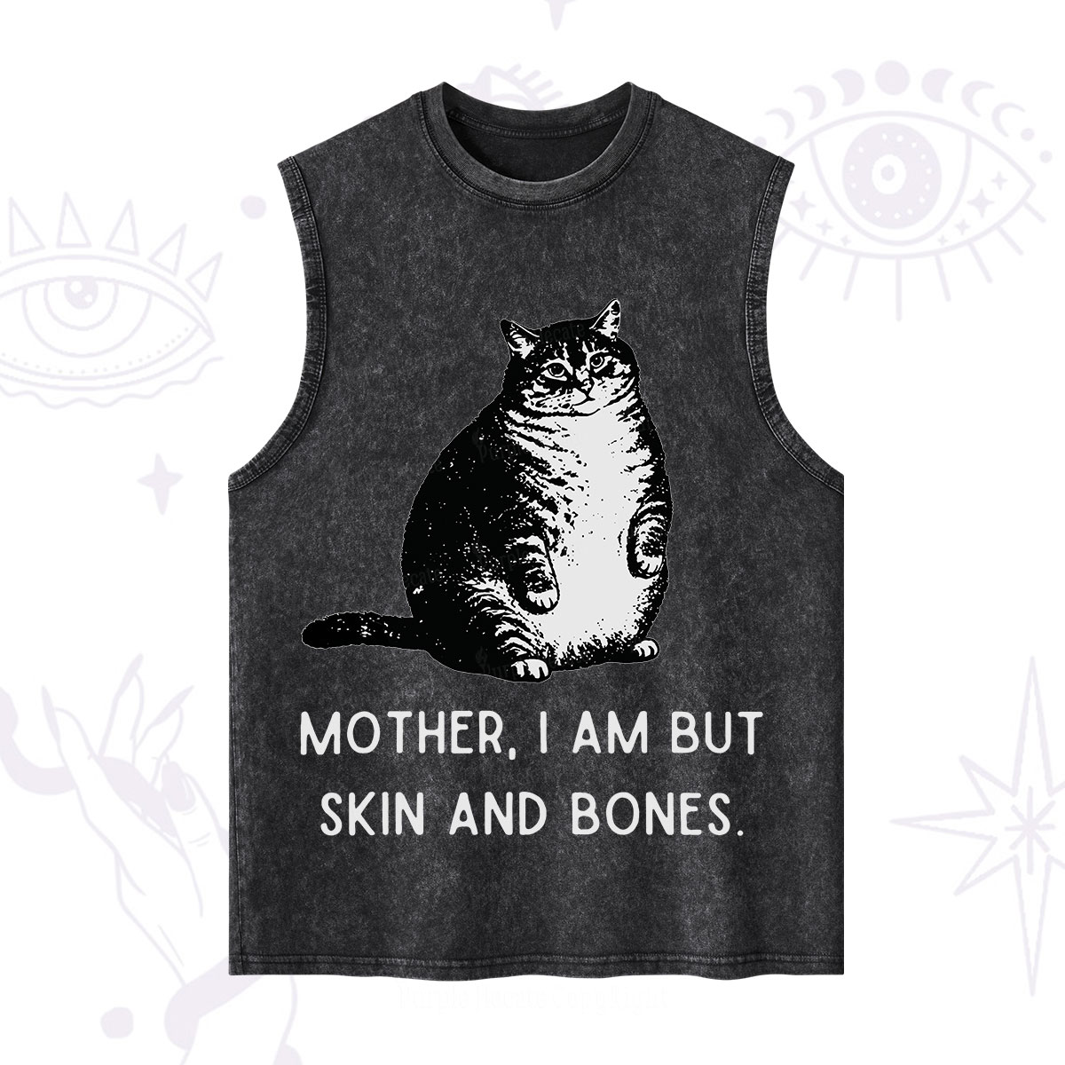 Purplehecate Cat Mother I Am But Skin And Bones Washed Tank