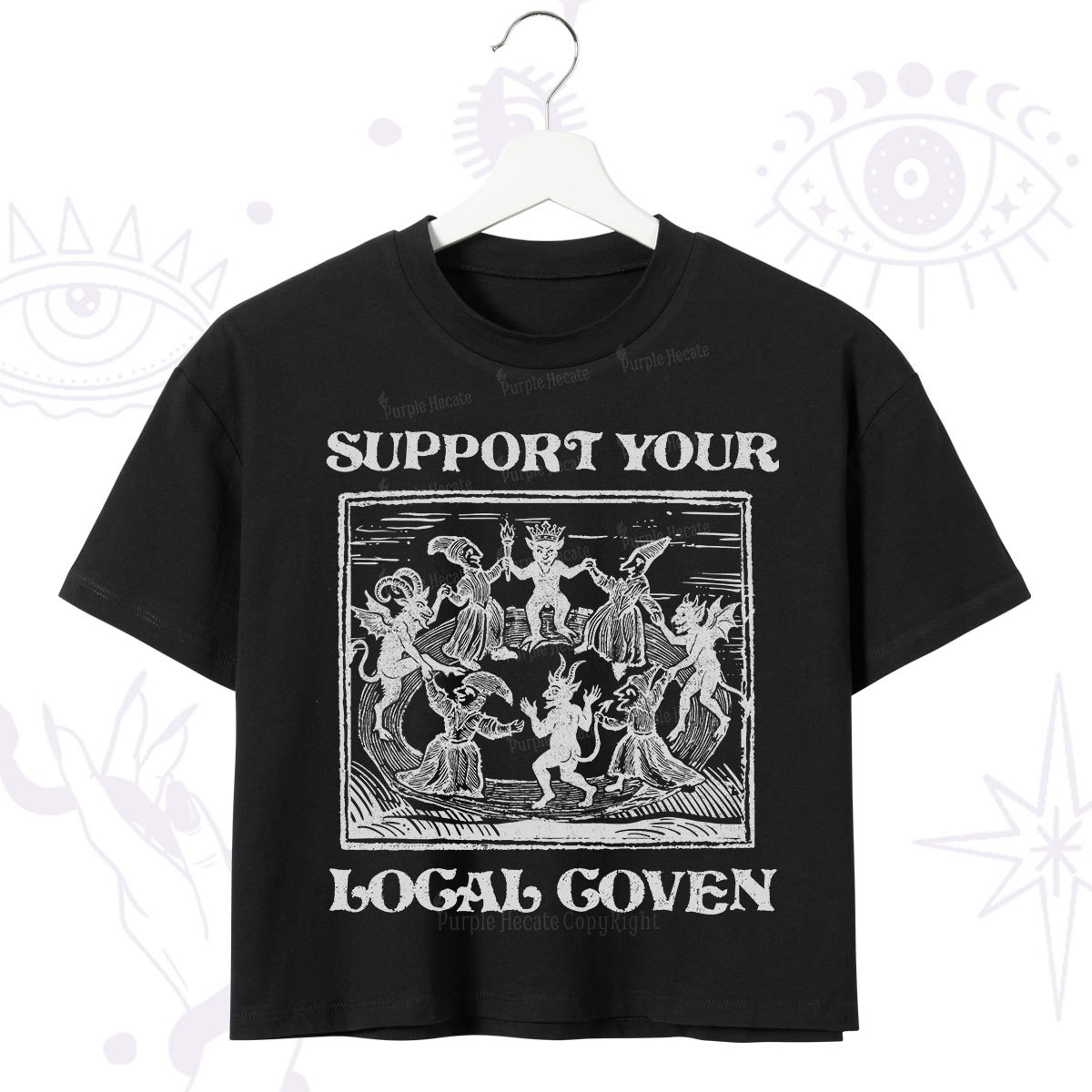 Purplehecate Support Your Local Coven Crop T-Shirt