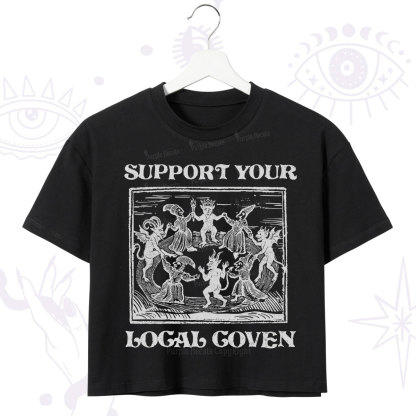 Purplehecate Support Your Local Coven Crop T-Shirt