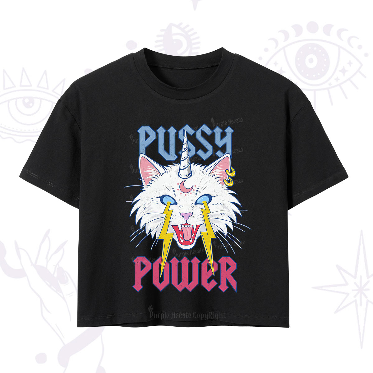 Purplehecate Pussy Power Crop T-Shirt