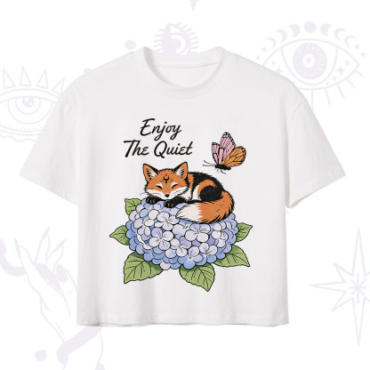 Purplehecate Enjoy The Quiet Fox Crop T-Shirt