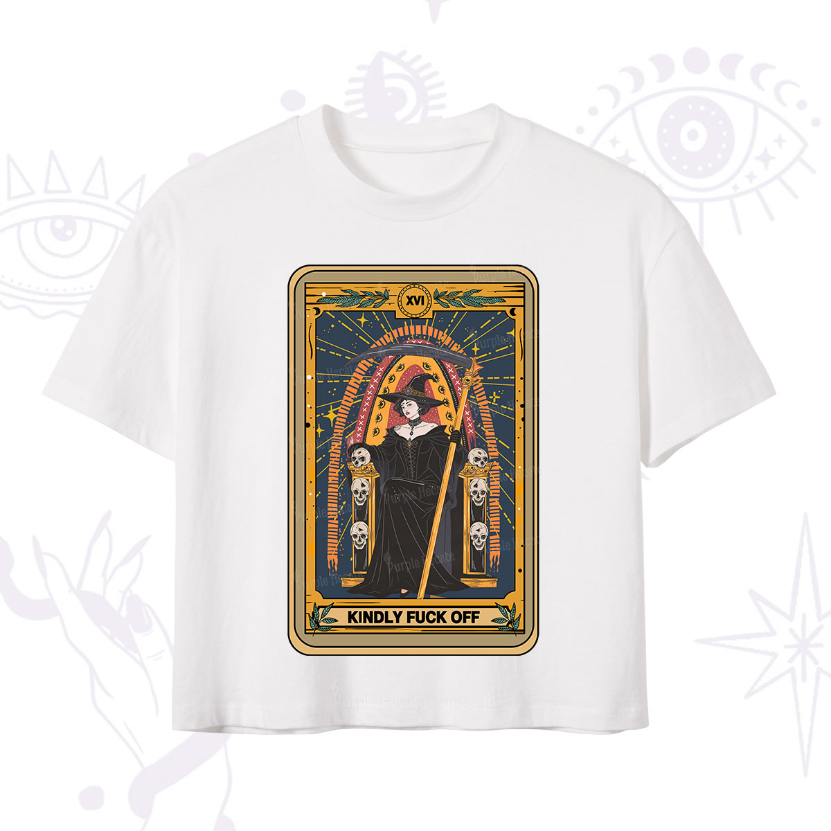 Purplehecate The Kindly Fuck Off Tarot Crop T-Shirt