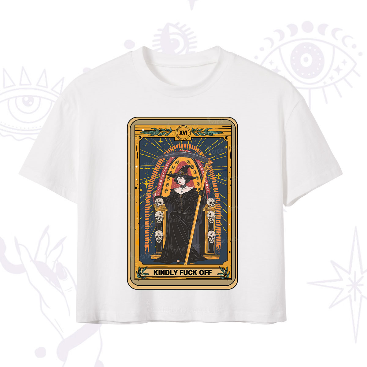 Purplehecate The Kindly Fuck Off Tarot Crop T-Shirt