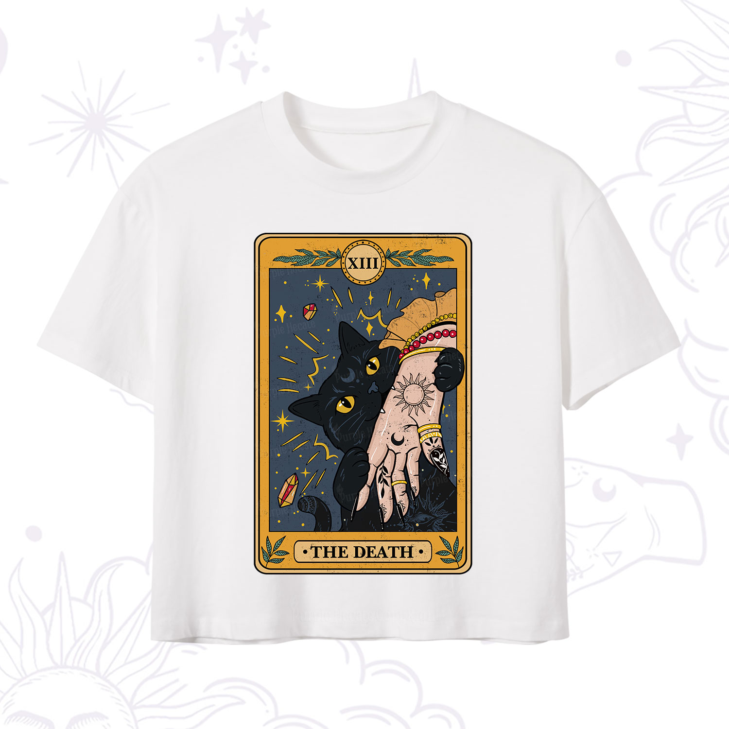 Purplehecate The Death Tarot Card Crop T-Shirt