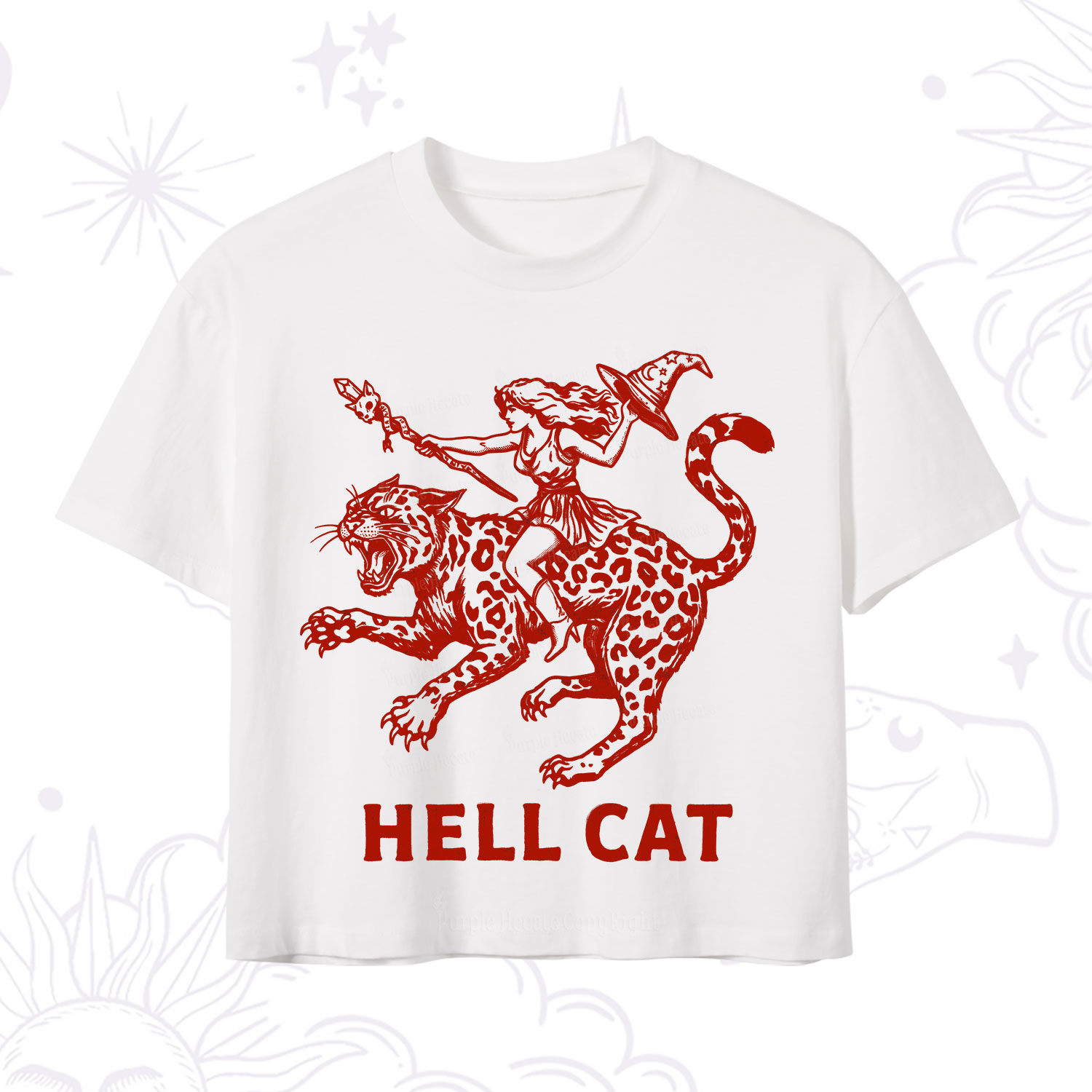 Purplehecate Hex Girl Hell Cat Crop T-Shirt