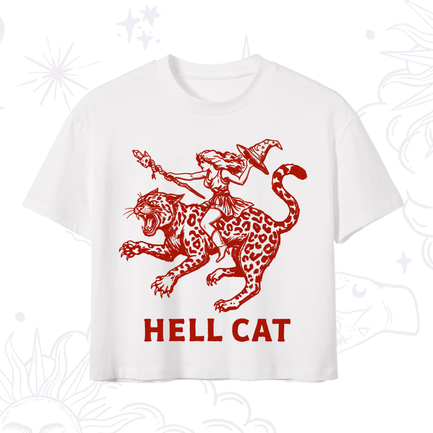 Purplehecate Hex Girl Hell Cat Crop T-Shirt