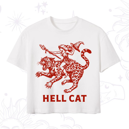 Purplehecate Hex Girl Hell Cat Crop T-Shirt