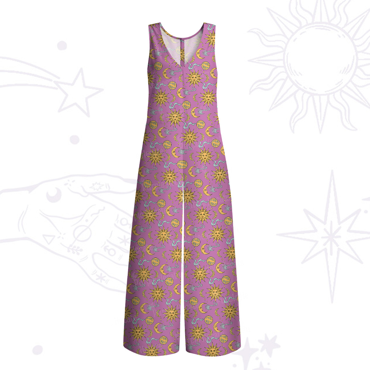 Purplehecate Magic of Sun and Moon Wide Leg Jumpsuit