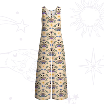 Purplehecate Luna Moth Witch Wide Leg Jumpsuit