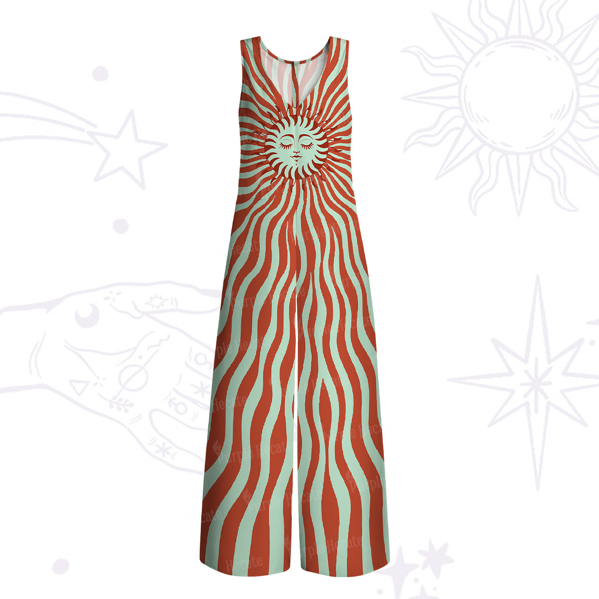 Purplehecate Radiance of the Sun Wide Leg Jumpsuit