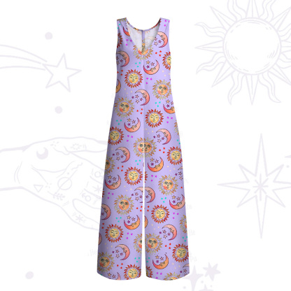 Purplehecate Dancing Suns and Lunar Dreams Wide Leg Jumpsuit